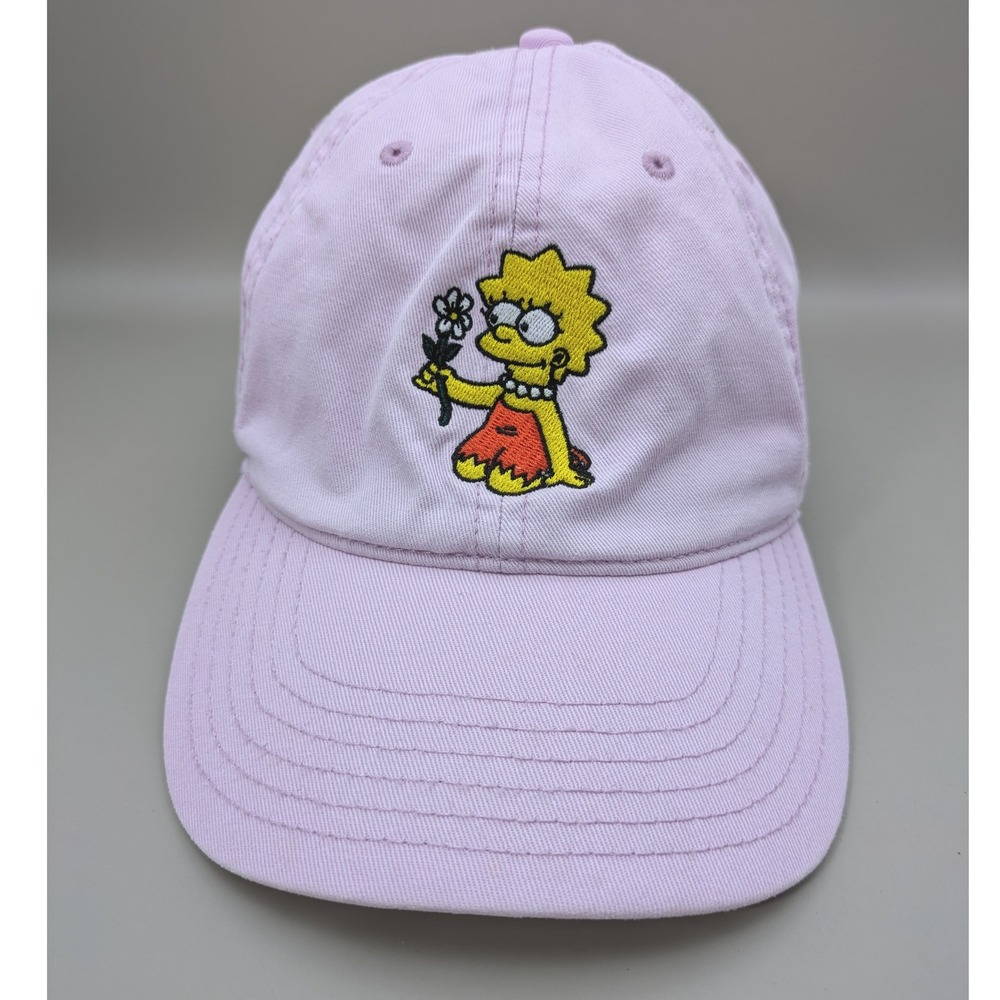The Simpsons Mad‎ Engine Embroidered Strapback Hat Cap Light Pink